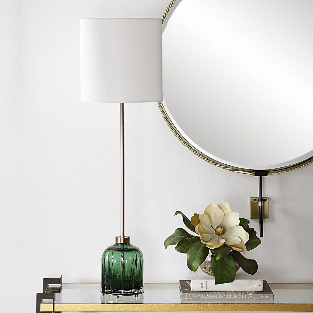 Lois - Glass Buffet Lamp - Green