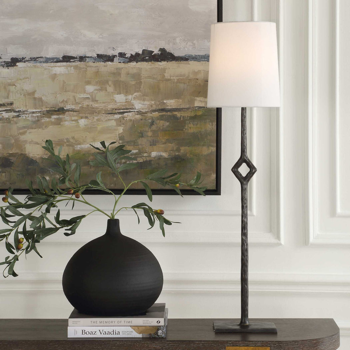 Puncture - Cordless Iron Buffet Lamp - Black / Bronze