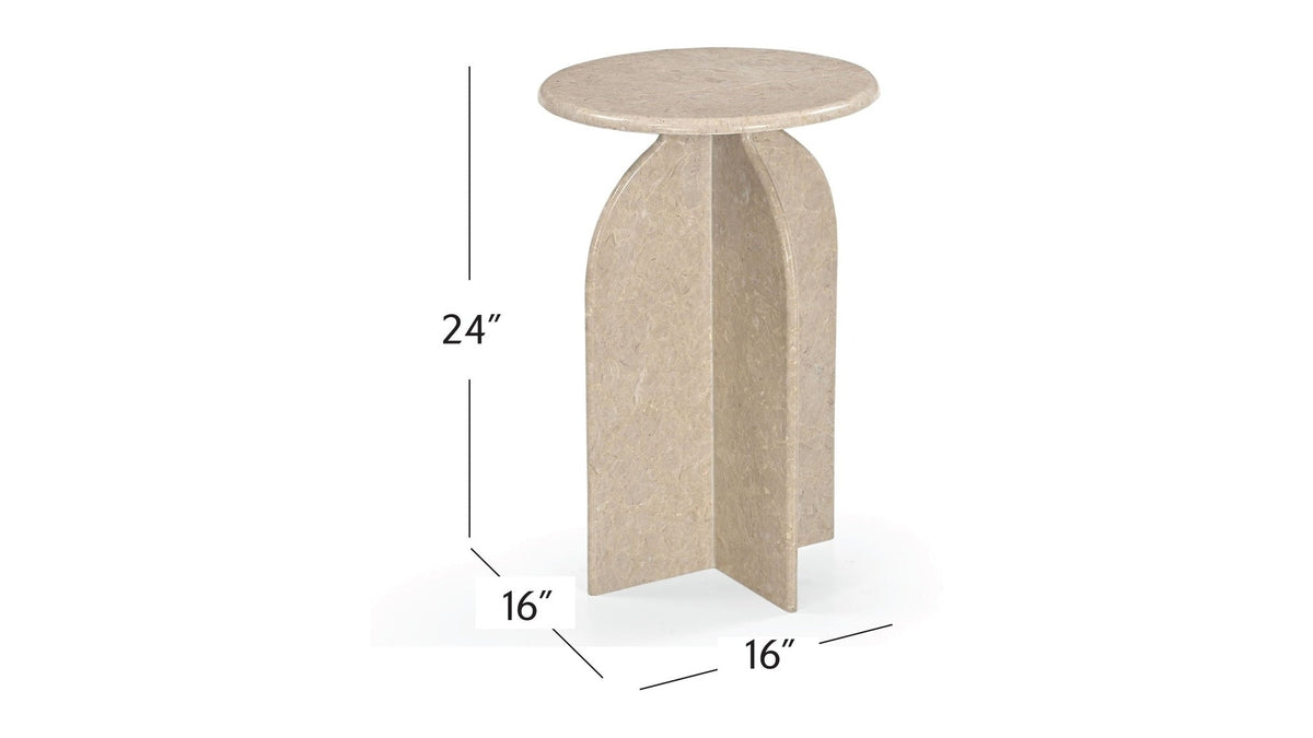 Abbey - Accent Table - Feather Marble