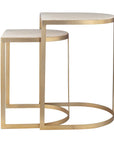 Lindon - Travertine Nesting Tables Set - Gold / White