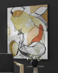 Charcoal Improvision - Framed Abstract Art - White