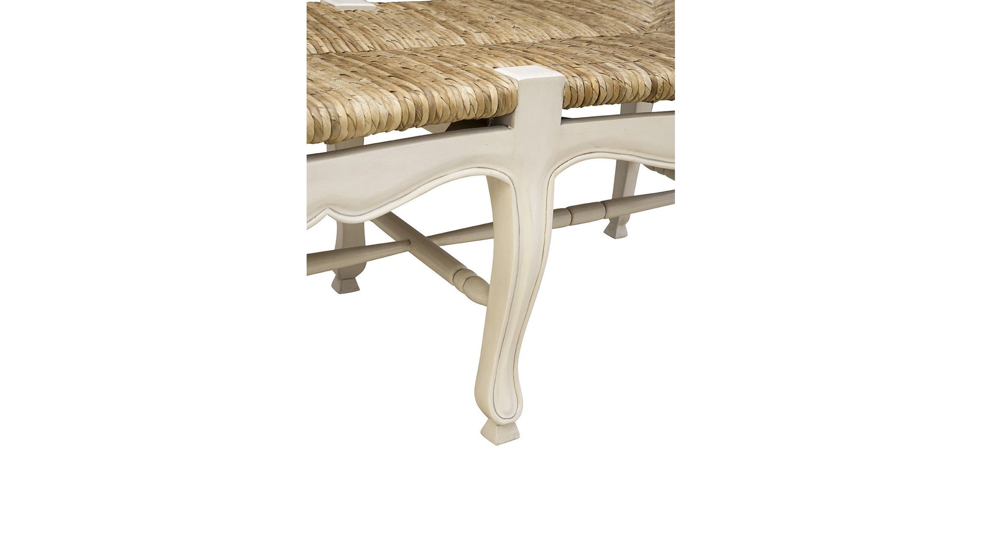 French - Backless Settee - White / Light Brown
