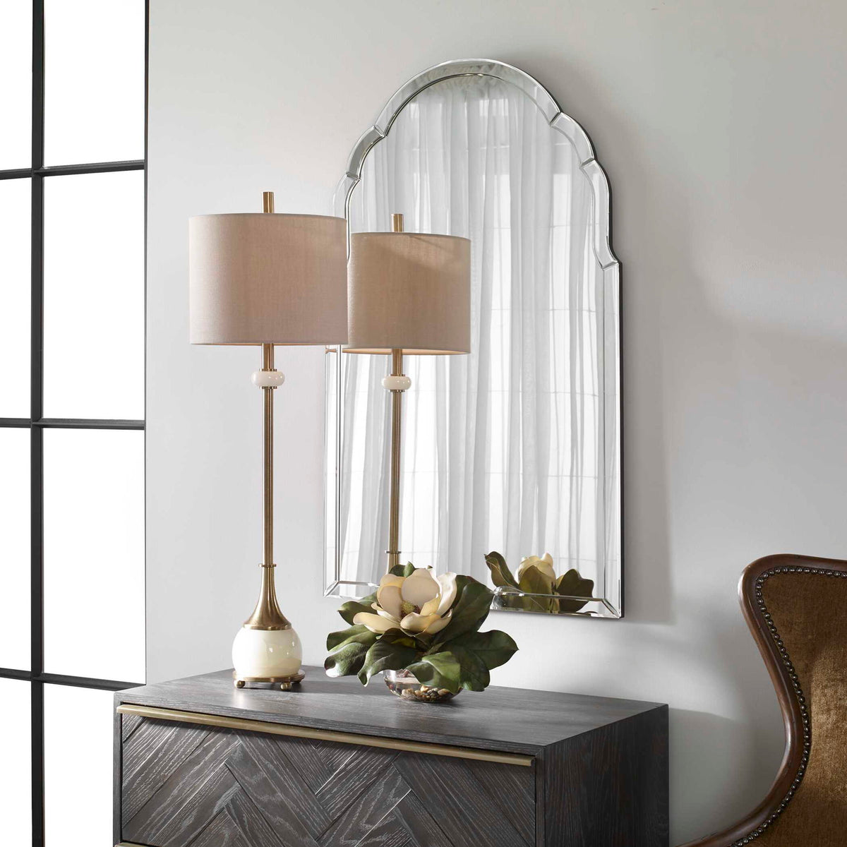 Brayden - Frameless Arched Mirror - Silver