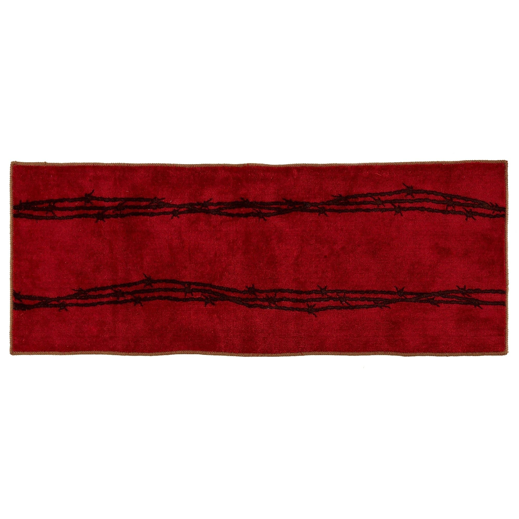 Rustic Barbwire - Barbwire Print Rug 2 Per Carton - Red
