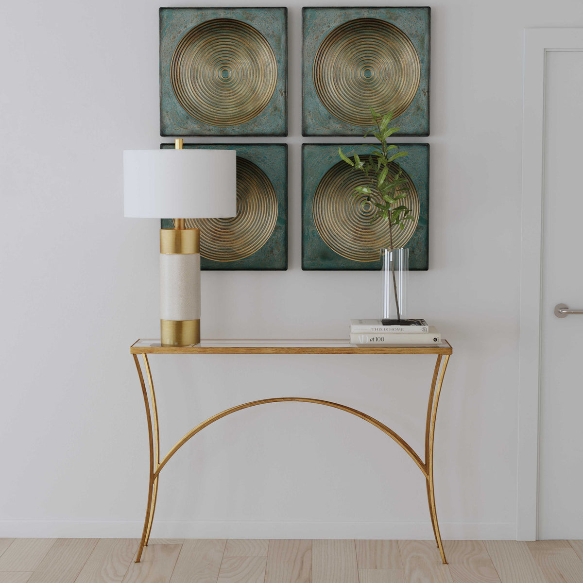 Sybil - Squares (Set of 2) - Antique Gold