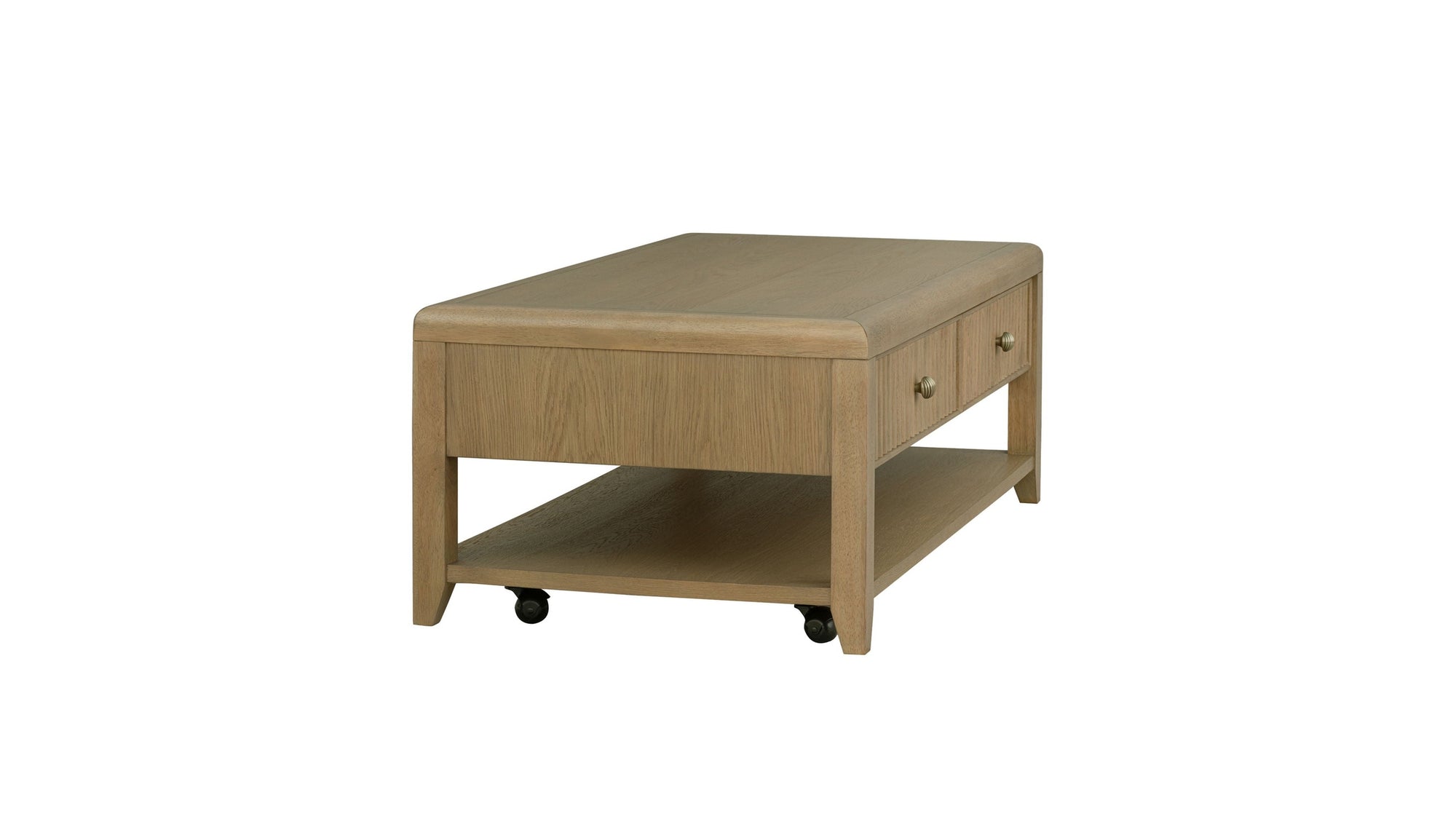 Reed - Rectangular Coffee Table With Casters - Driftwood Oak