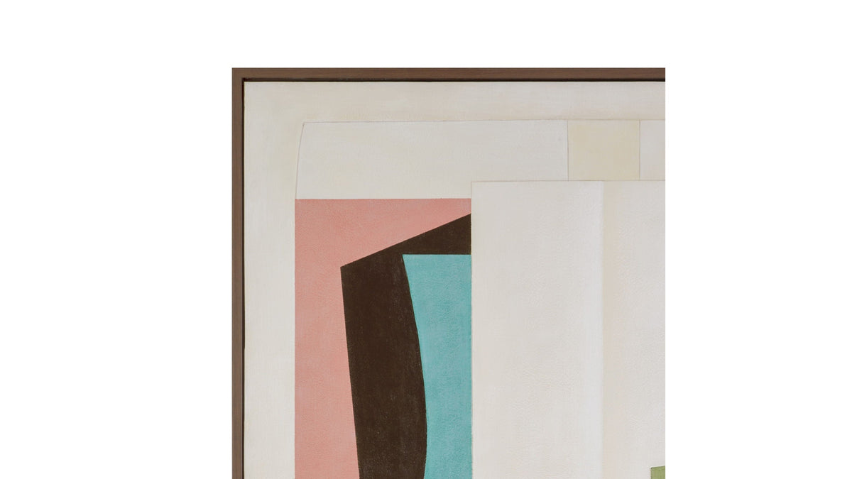 Geometric Harmony Framed Canvas - Green