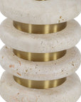 Adames - Travertine Drink Table - Brass / White