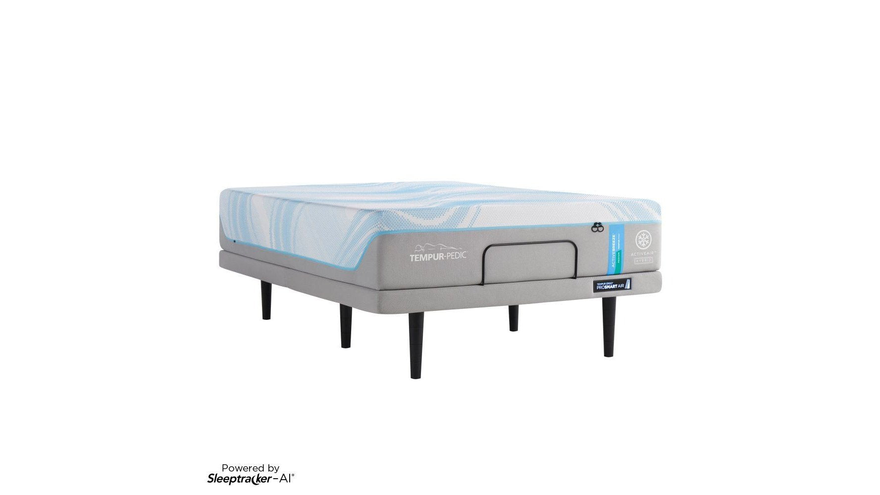 Tempur-Breeze - Tempur-ActiveBreeze Medium Hybrid Mattress With Ergo ProSmart Air Base