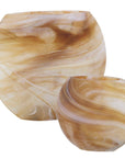 Fusion - Swirled Caramel & Ivory Vases (Set of 2)