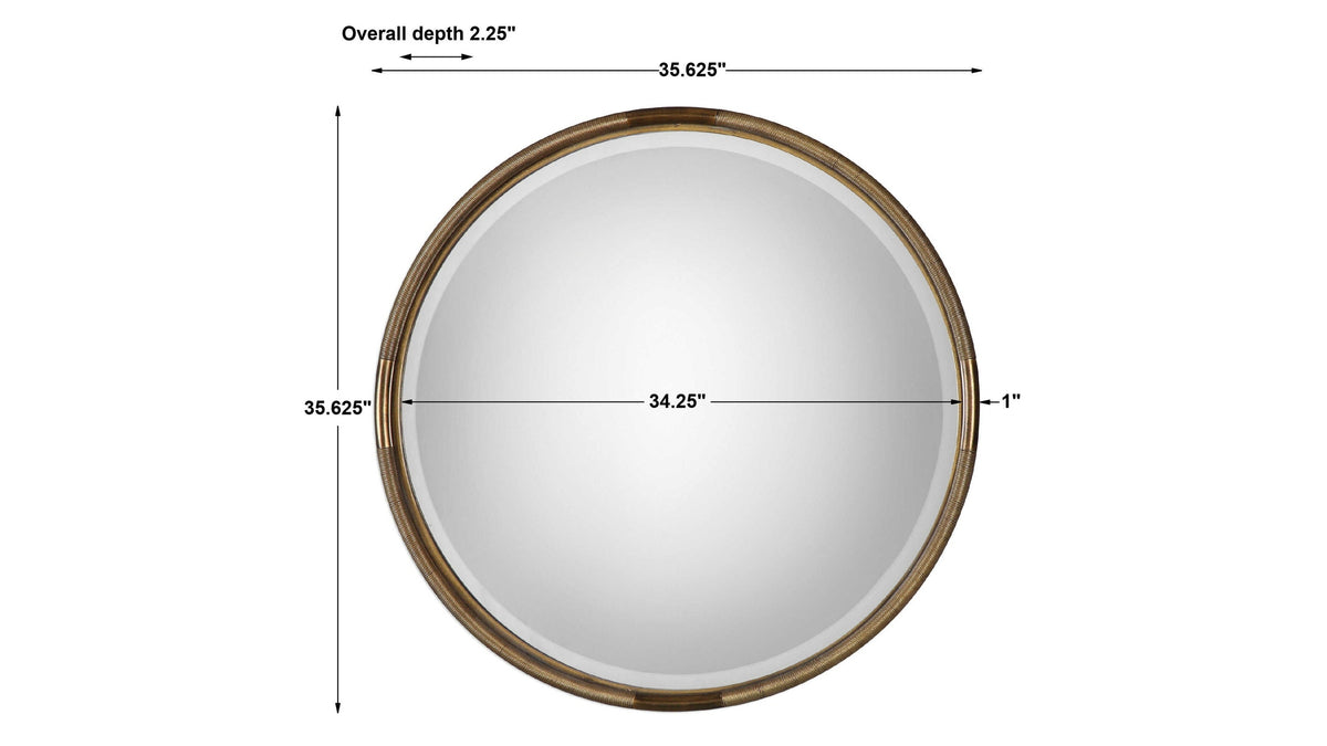Finnick - Iron Coil Round Mirror - Gold
