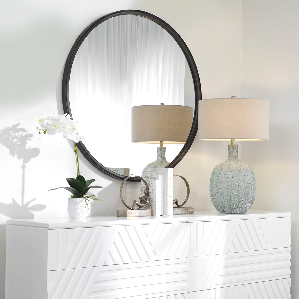 Dawsyn - Round Mirror - Black