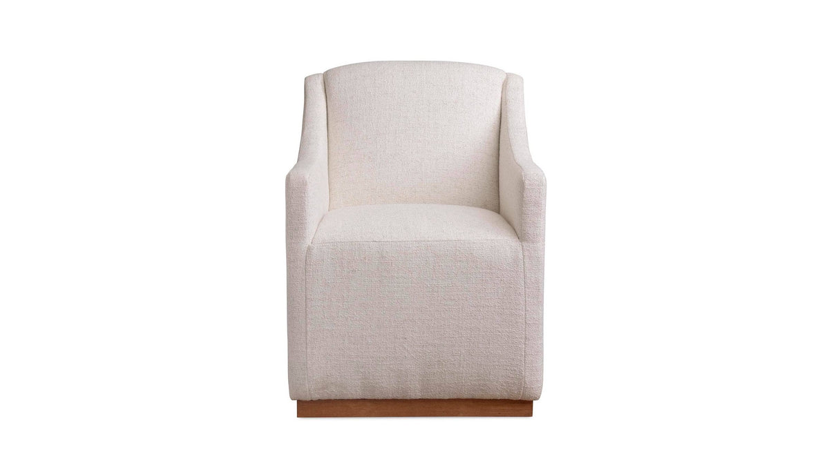 Banks Upholstered Dining Arm Chair with Casters
