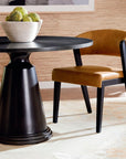 Asher Upholstered Faux Leather Dining Chair with Black Wooden Frame