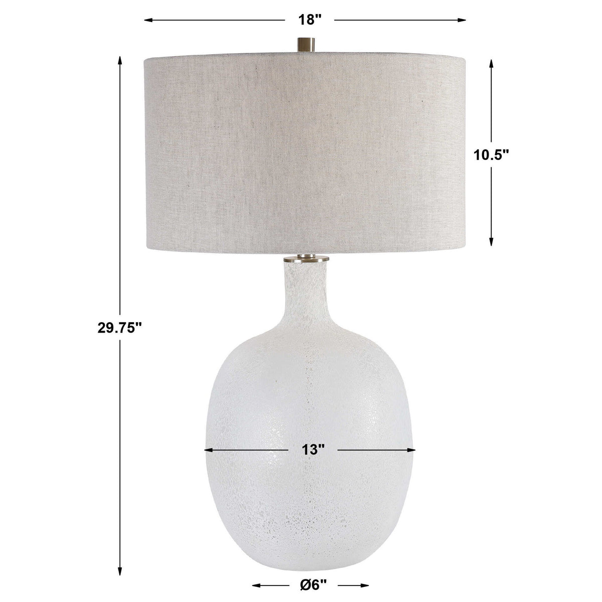 Whiteout - Mottled Glass Table Lamp - White
