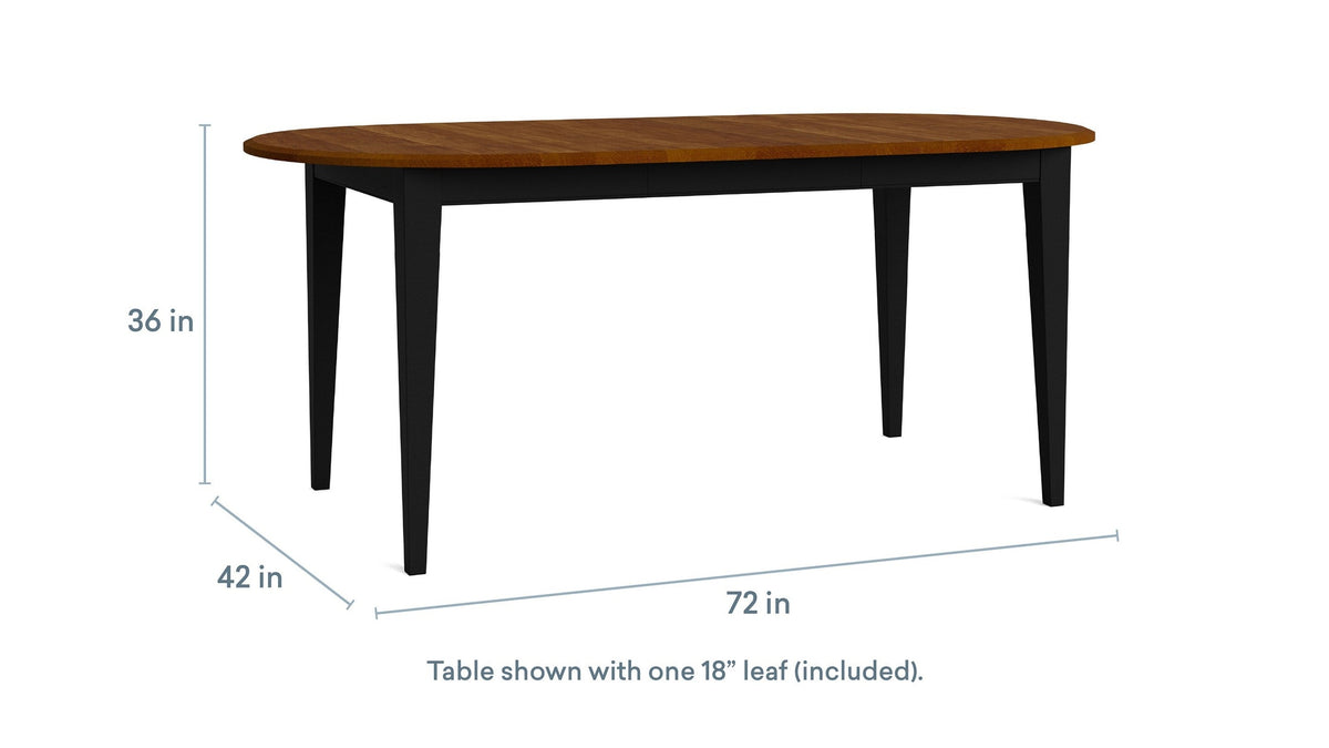 HideAway Solid Maple Oval Extendable Dining Table