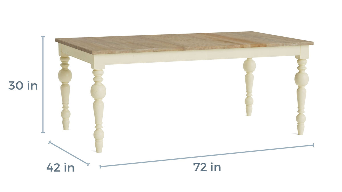 HideAway Solid Maple Rectangle Extendable Dining Table