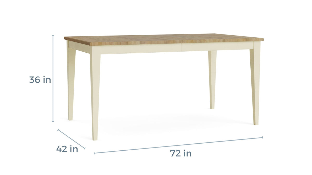 HideAway Solid Maple Rectangle Extendable Dining Table