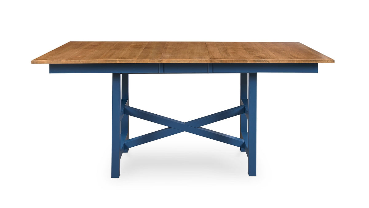 HideAway Solid Maple Trestle Extendable Counter Dining Table
