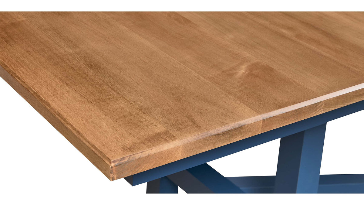 HideAway Solid Maple Trestle Extendable Counter Dining Table