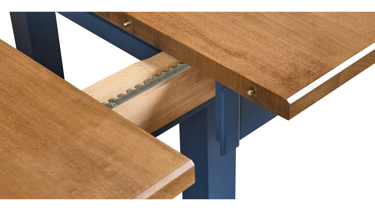 HideAway Solid Maple Trestle Extendable Counter Dining Table
