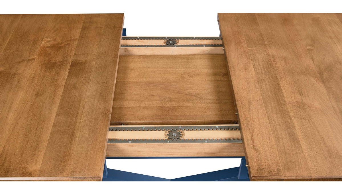 HideAway Solid Maple Trestle Extendable Counter Dining Table