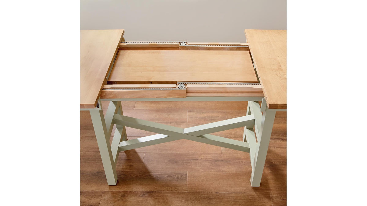 HideAway Solid Maple Trestle Extendable Counter Dining Table