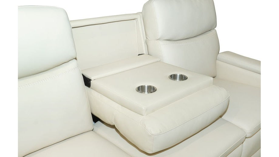 Gunner - Sofa Recliner With Power And Power Headrest - Almond