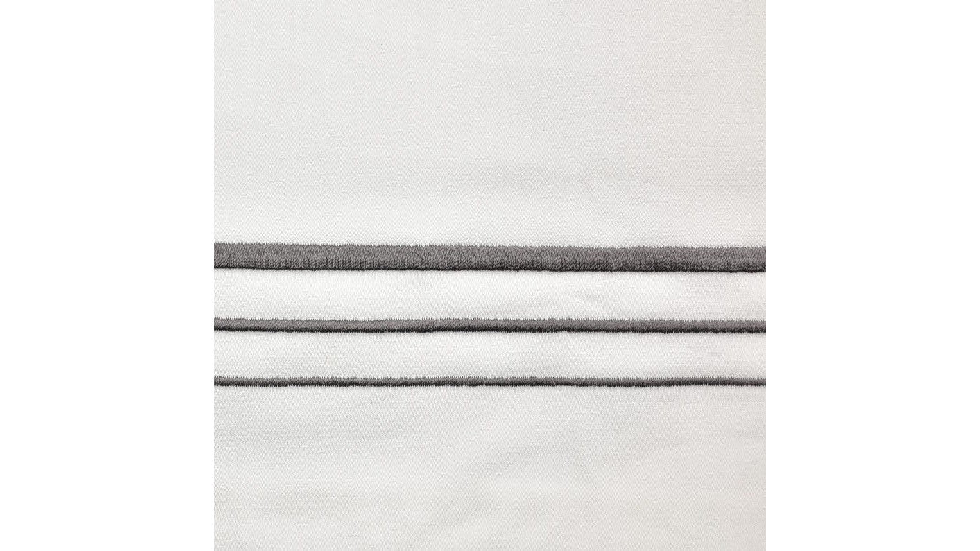 Border Embroidery - King Duvet Cover Set Set of 3 - Gray