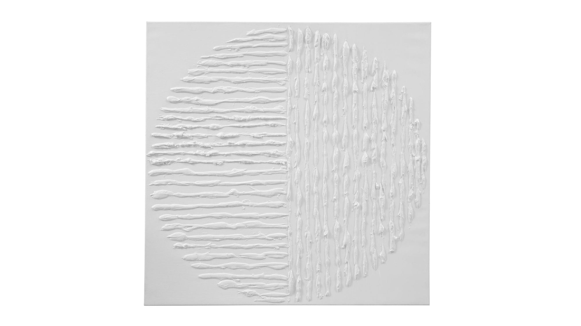 Textured Circle Canvas Art - White