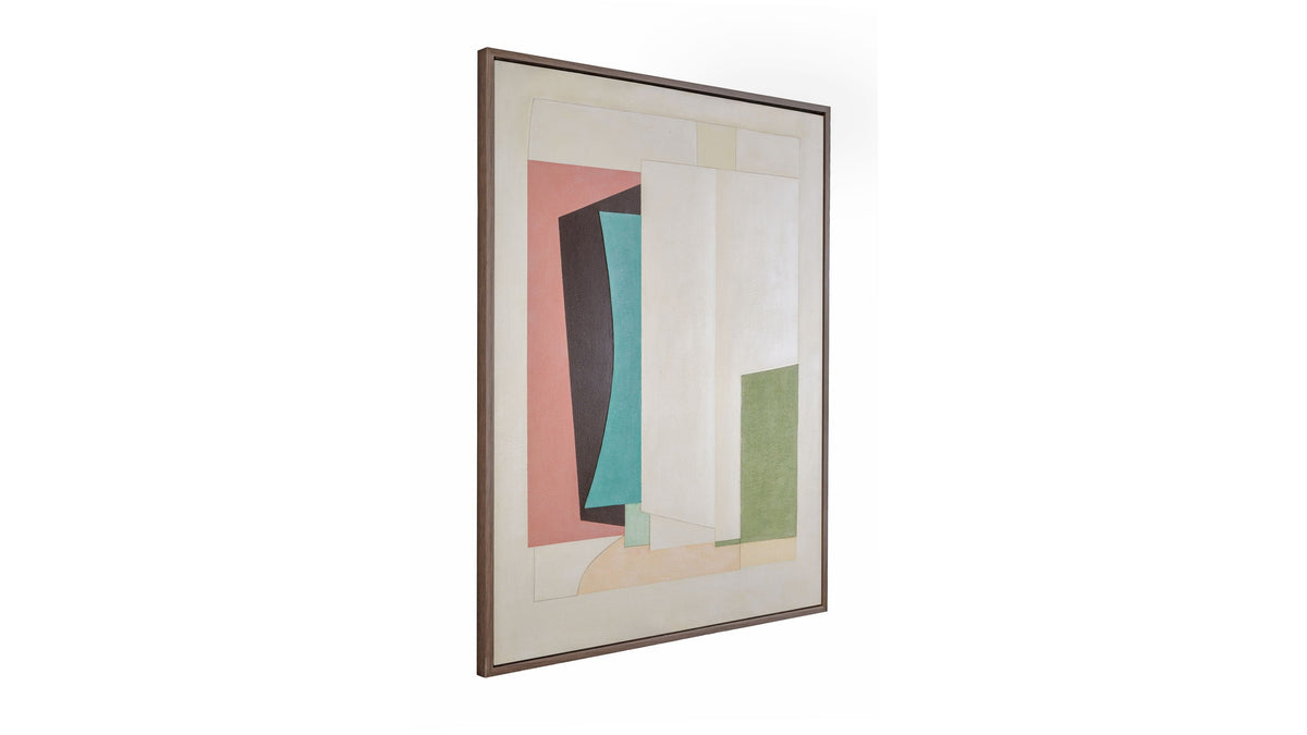 Geometric Harmony Framed Canvas - Green