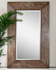 Langford - Large Wood Mirror - Dark Brown