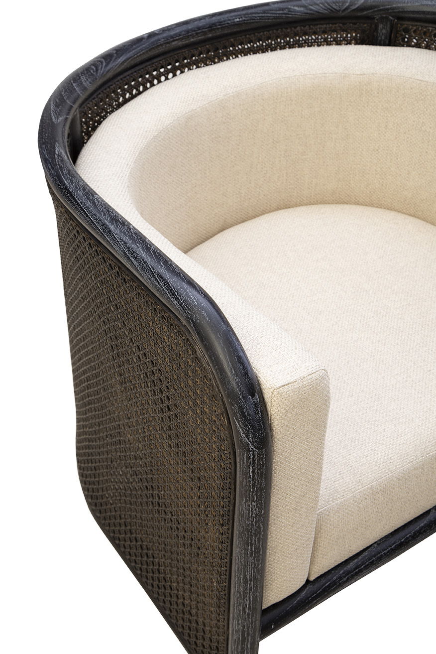Montgomery - Cane Chair - Black / Beige