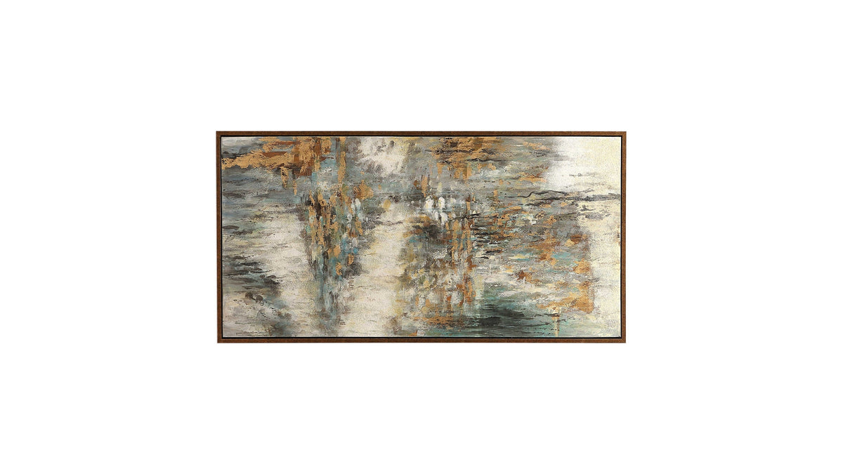 Behind The Falls - Abstract Art - Beige