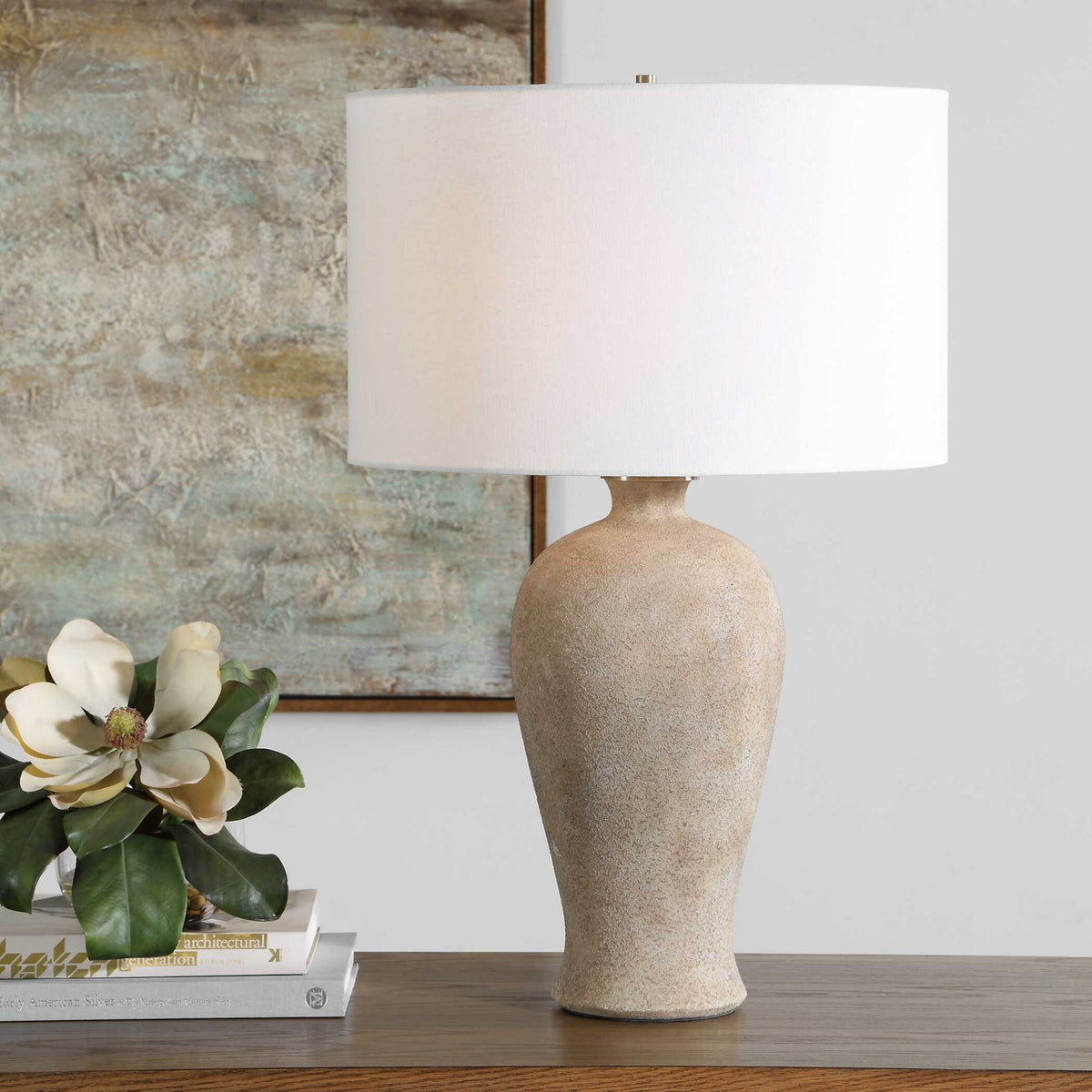 Torres - Textured Ceramic Table Lamp - Brown