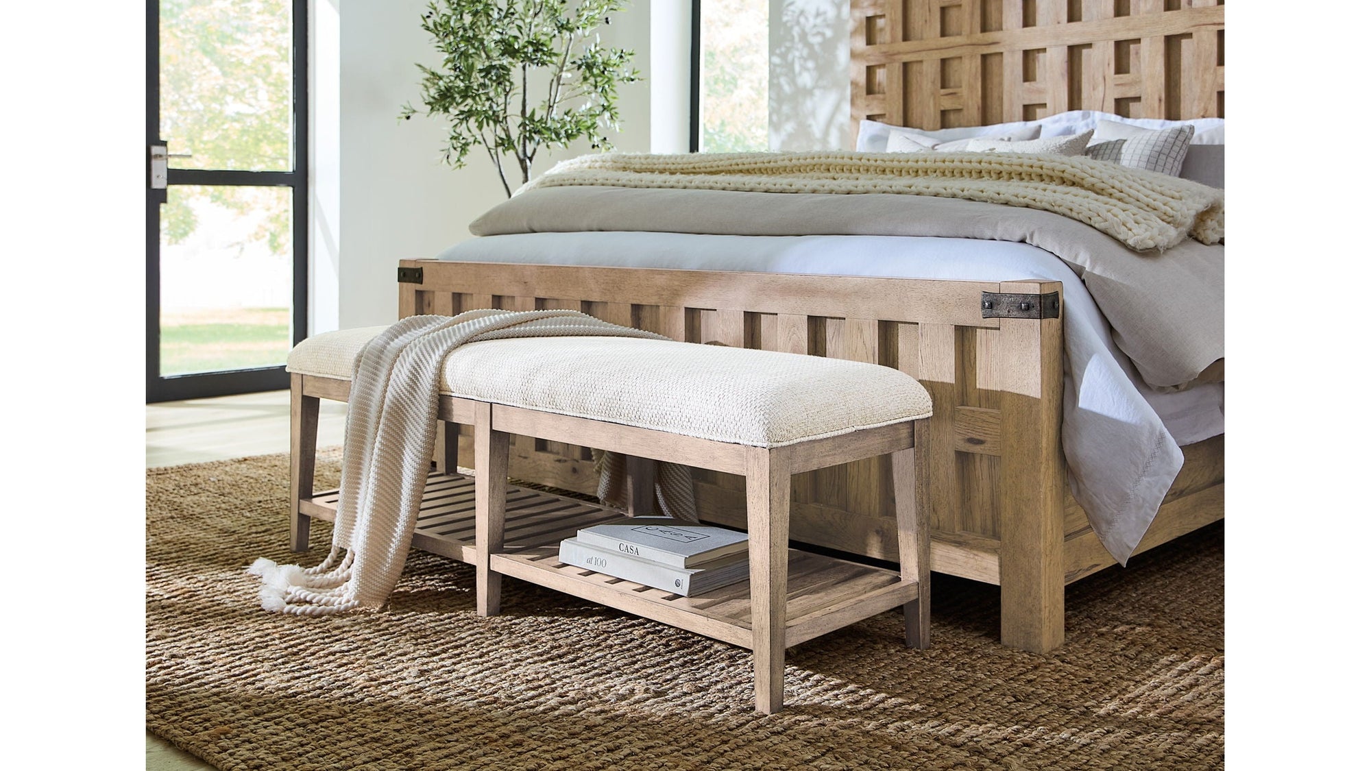 Vineyard Row - Bed Bench - Beige