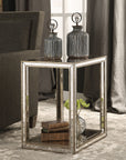 Julie - Mirrored End Table - Silver