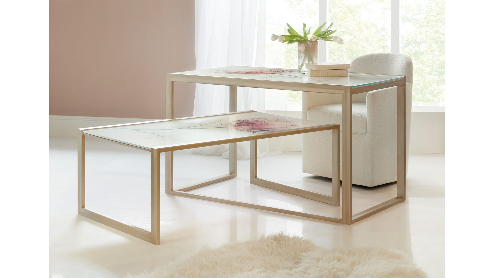 Susan G. Komen - Blossoming Hope Cocktail Table - Gold