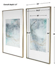 Undulating Oro - Abstract Prints (Set of 2) - Blue