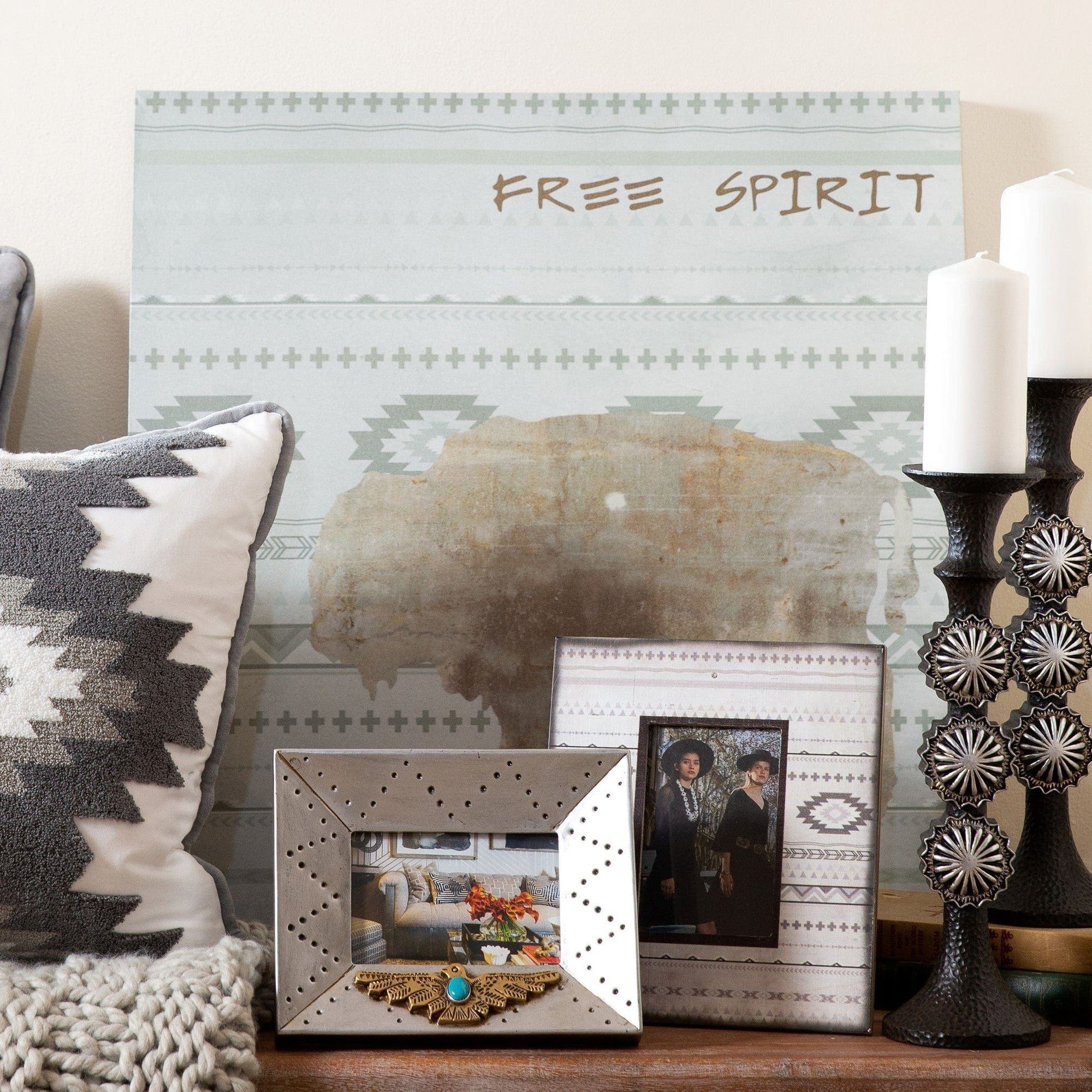 Free Spirit - 4" x 6" Aztec Picture Frame 4 Per Carton - Gray