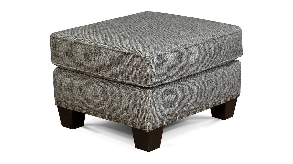 Salem - Leather Ottoman With Nails