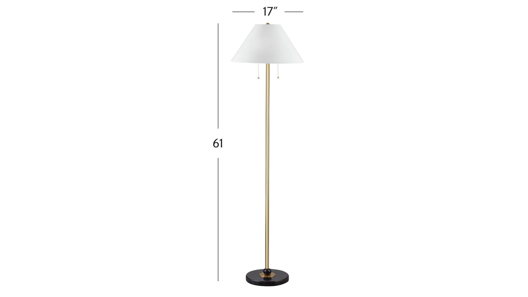 Lenor - Floor Lamp - White / Brass