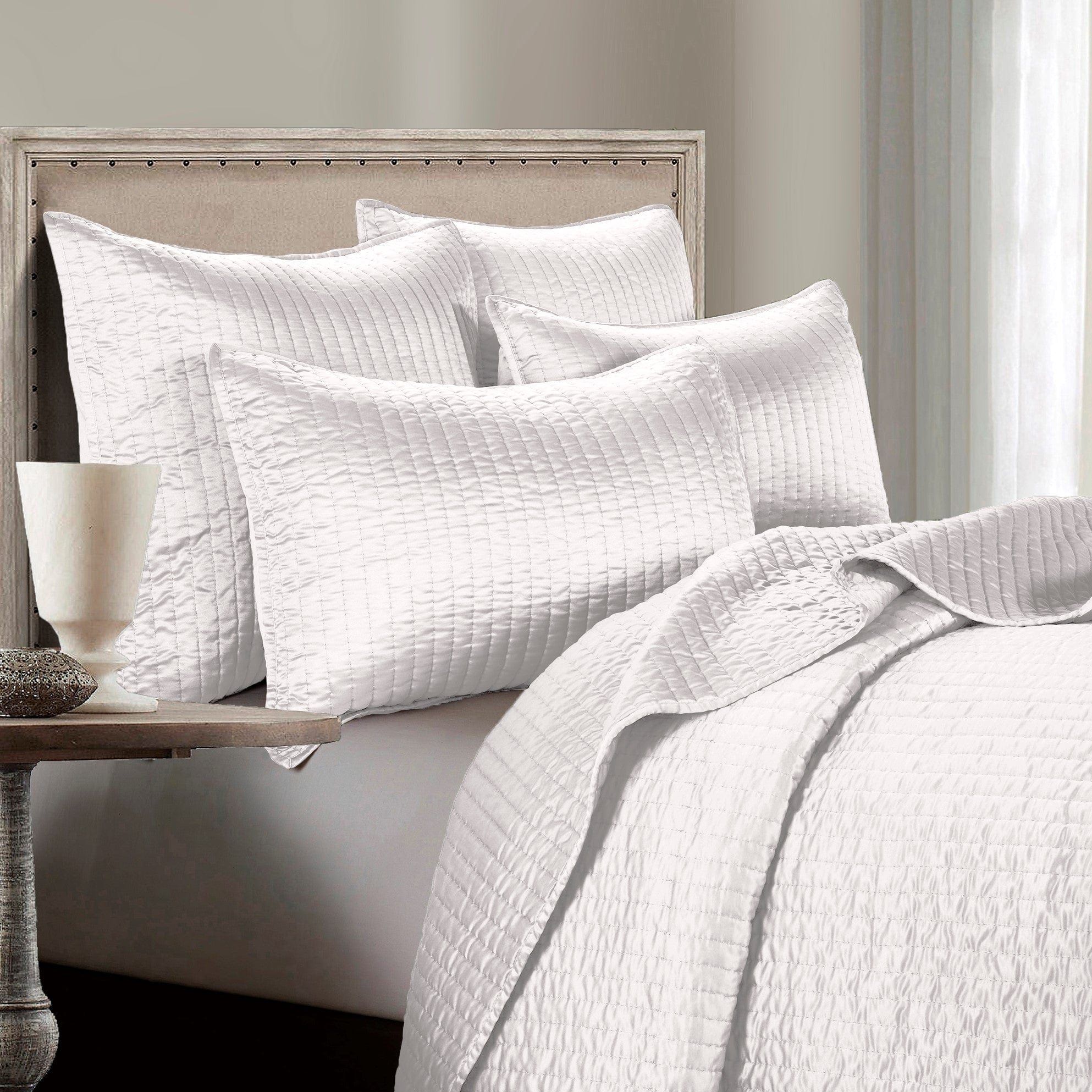 Satin Channel - Twin Quilt Set (Set of 2) - White