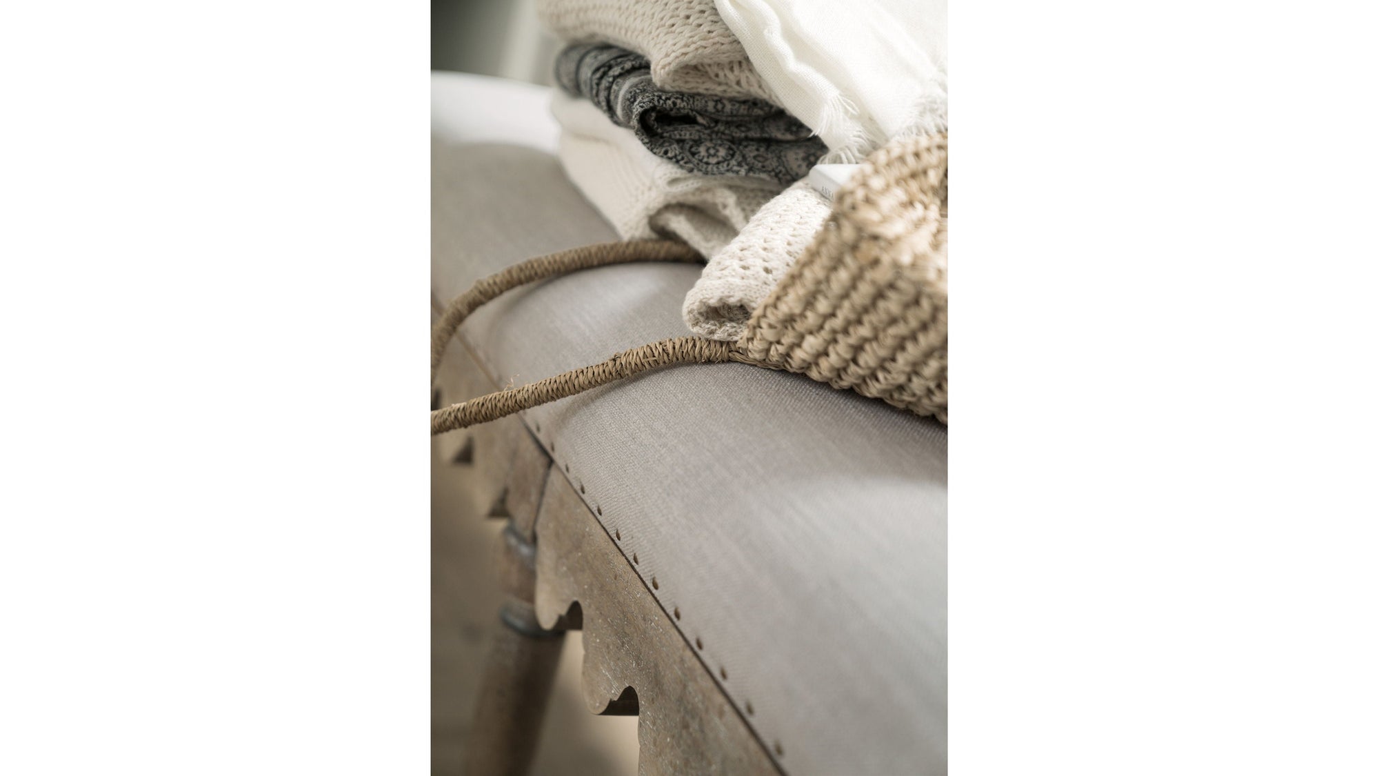 Boheme - Madera Bed Bench - Gray / Light Brown