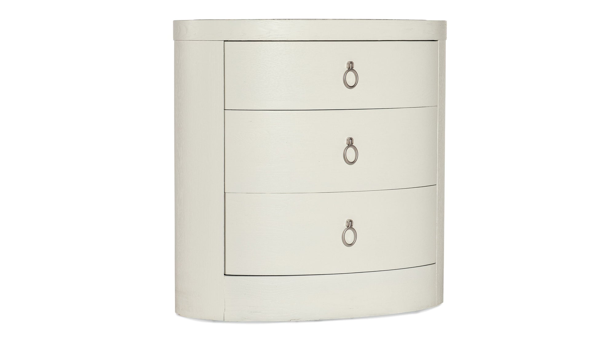 Serenity - Wavecrest Oval Nightstand - White