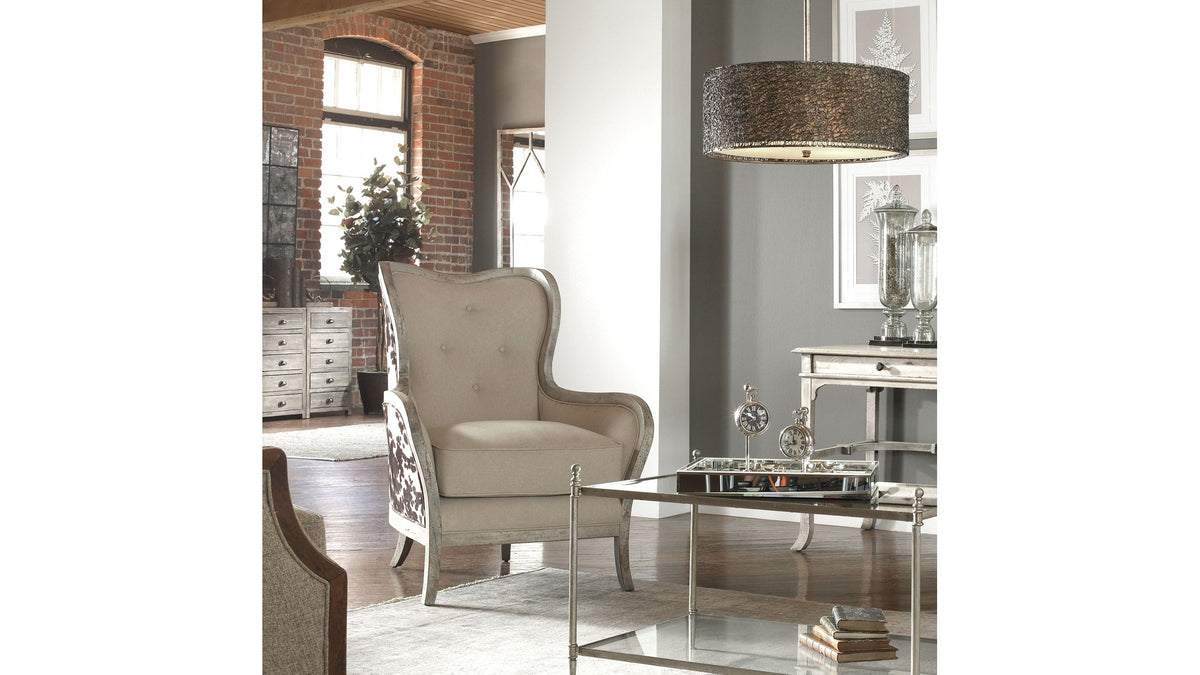 Chalina - High Back Armchair - White