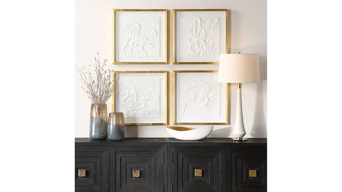 Fourfold - Framed Prints Set of 4 - Gold