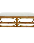 Laguna - Fabric Rattan Bench - White