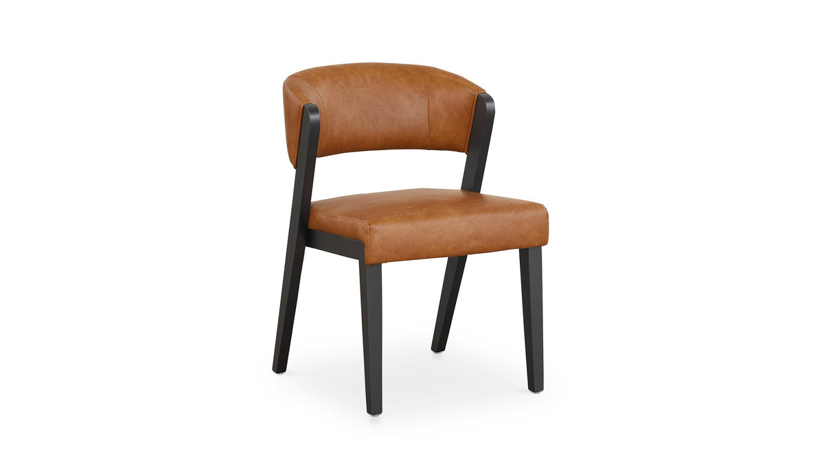 Asher Upholstered Faux Leather Dining Chair with Black Wooden Frame