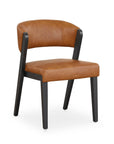Asher Upholstered Faux Leather Dining Chair with Black Wooden Frame